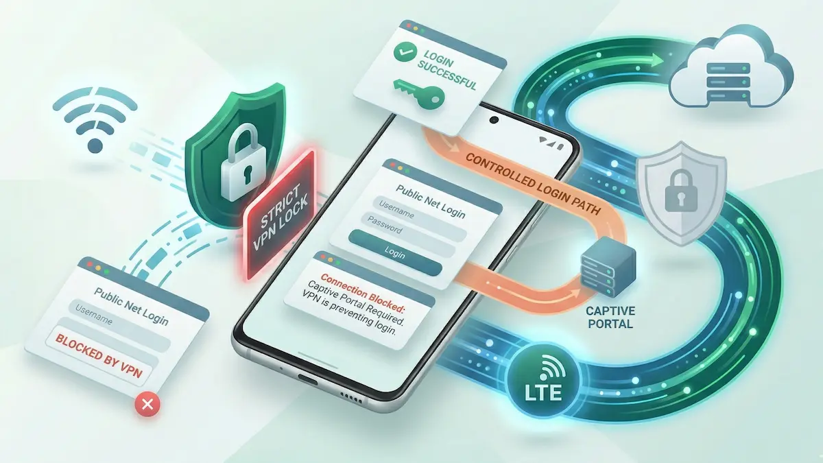 Halaman log masuk Wi-Fi tidak terbuka apabila VPN aktif pada Android (2026)