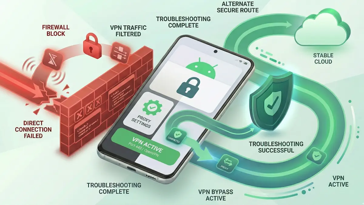 Wi‑Fi Sekolah atau Pejabat Menyekat VPN Android Anda: Diagnostik Teknikal (2026)